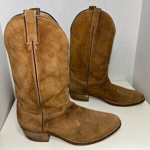 Abilene 6667 Brown Suede Leather Pull On Western Work Boot